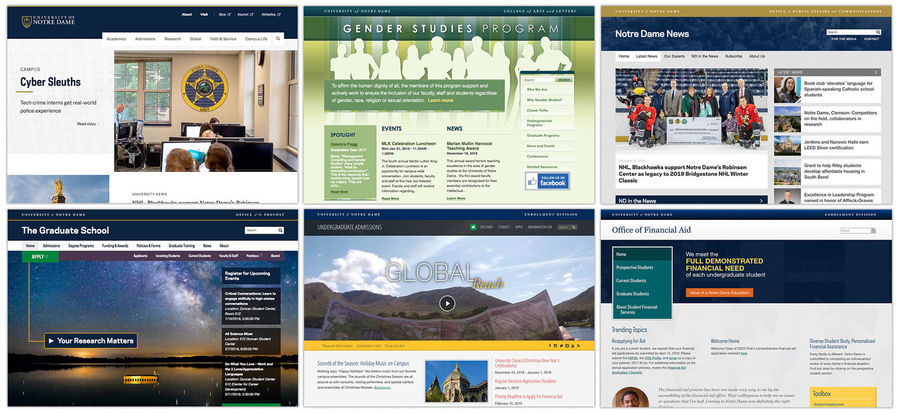 Notre Dame Branding Example Websites